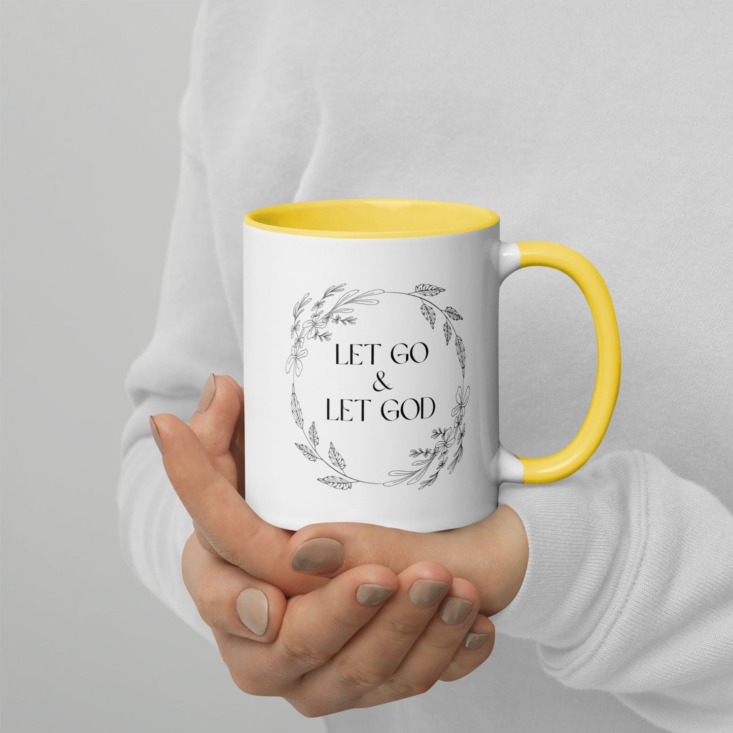 'Let Go & Let God' Mug with Color Inside