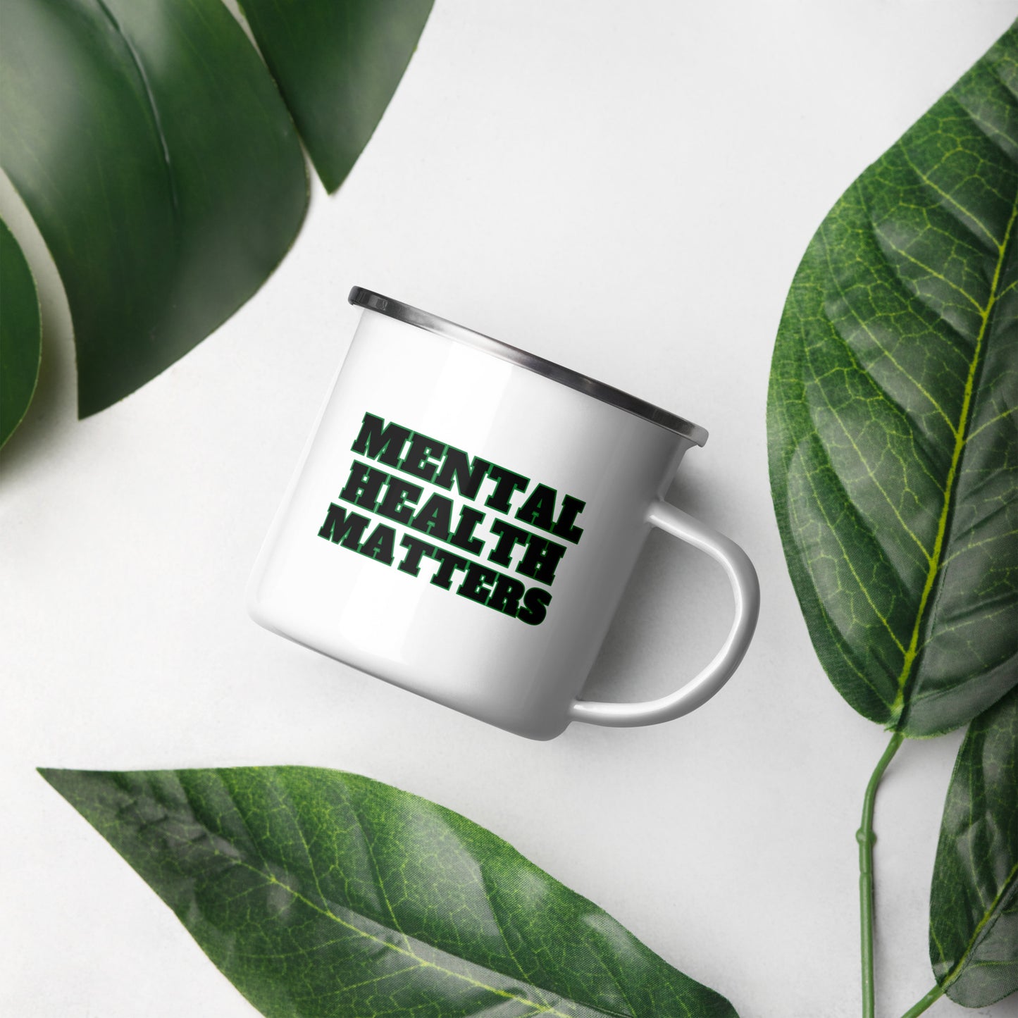 'Mental Health Matters' Enamel Mug