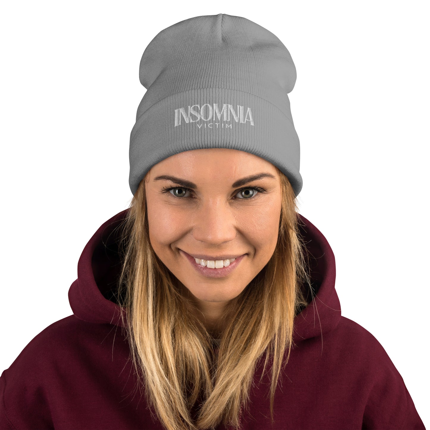 'Insomnia Victim' Embroidered Beanie