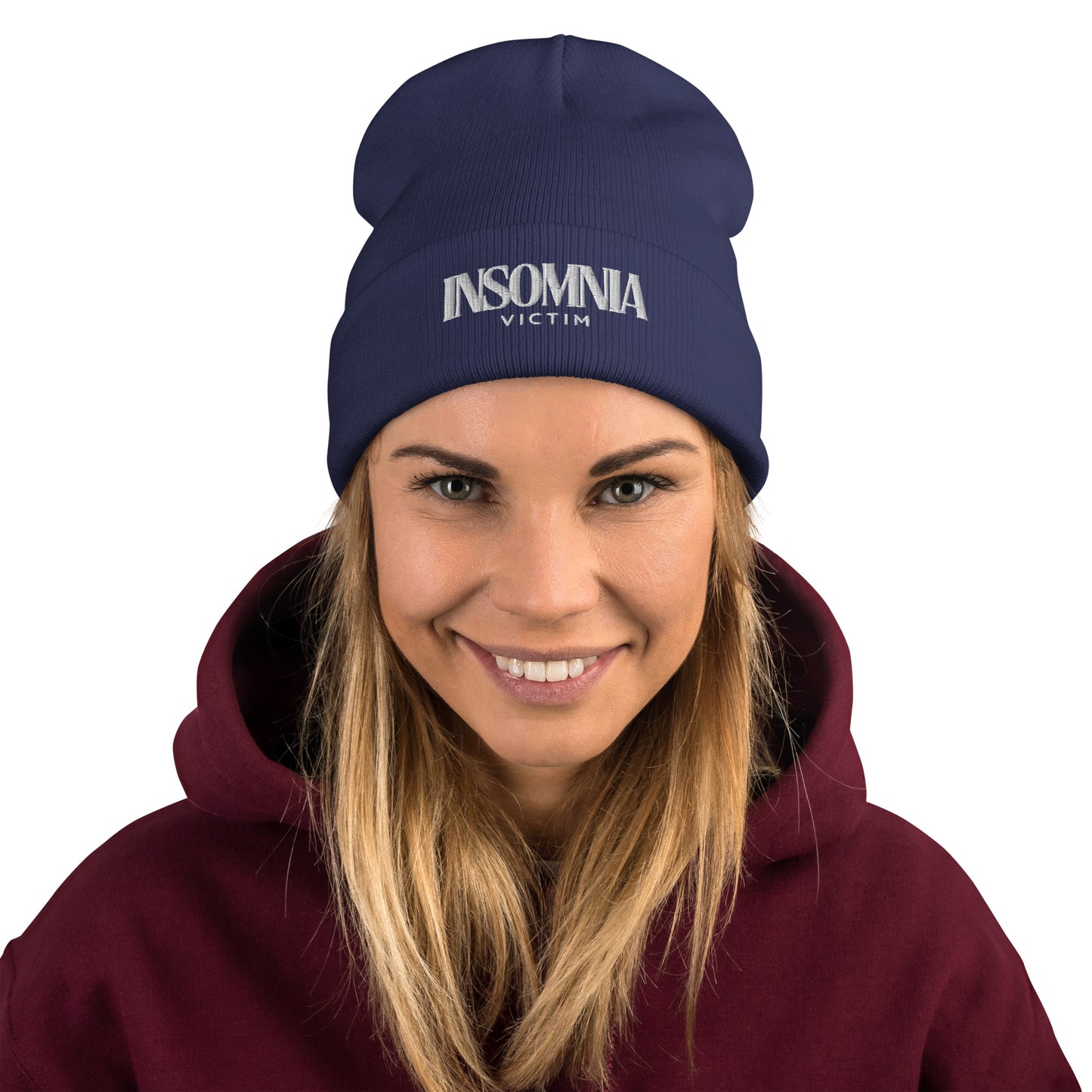 'Insomnia Victim' Embroidered Beanie