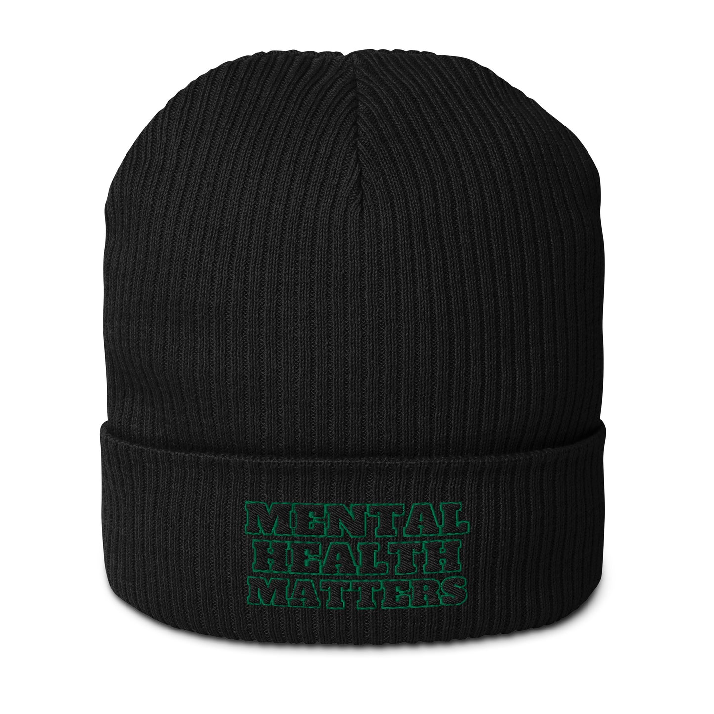 'Mental Health Matters' Organic ribbed beanie