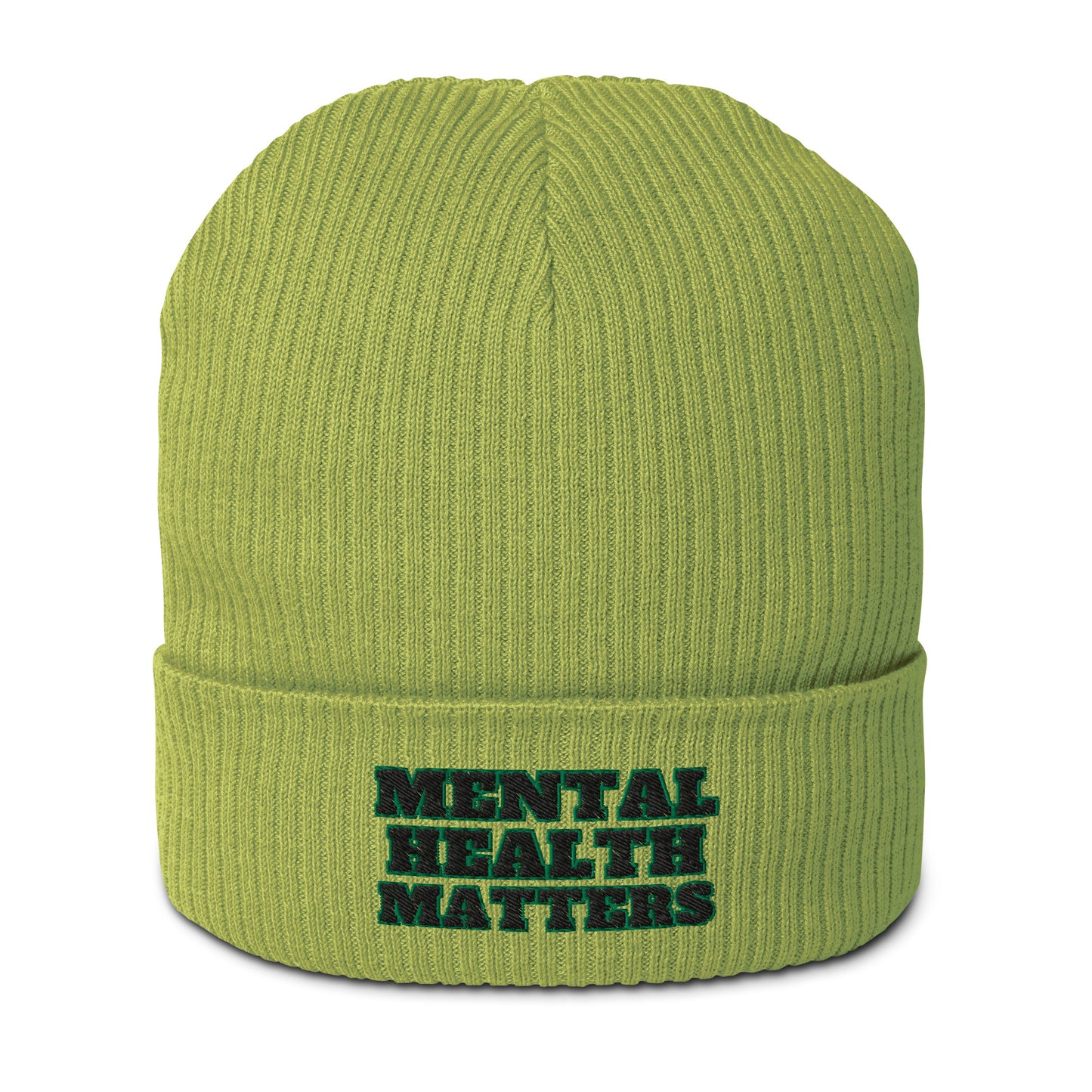 'Mental Health Matters' Organic ribbed beanie