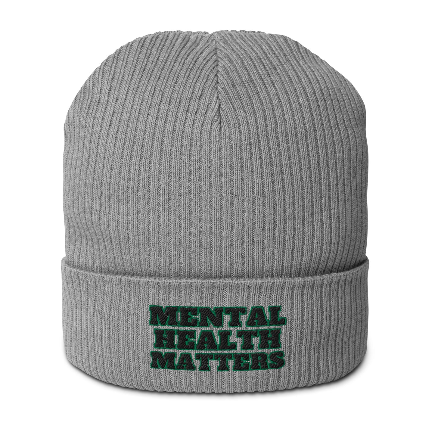 'Mental Health Matters' Organic ribbed beanie