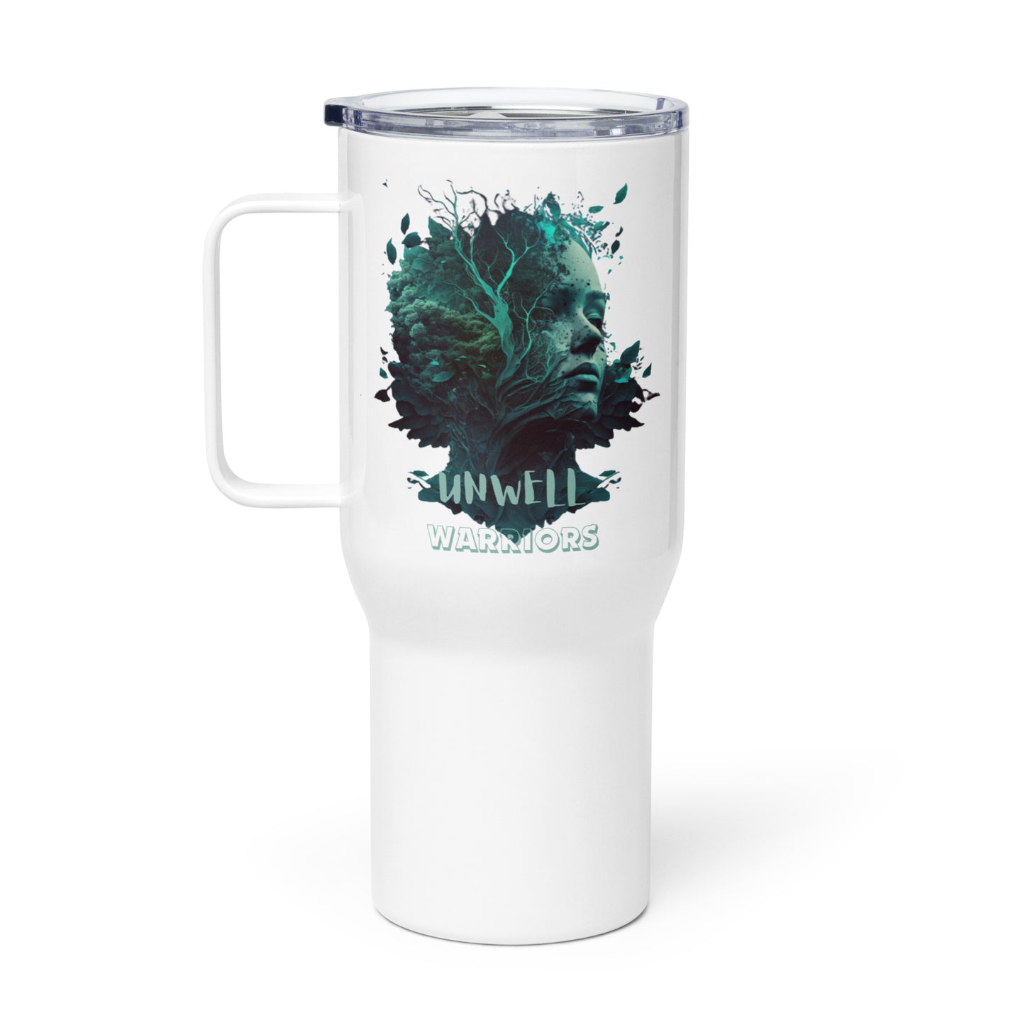 'Unwell Warriors' Travel mug with a handle