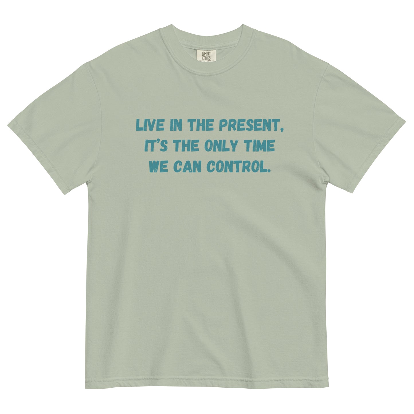 'Live in the Present' Unisex garment-dyed heavyweight t-shirt