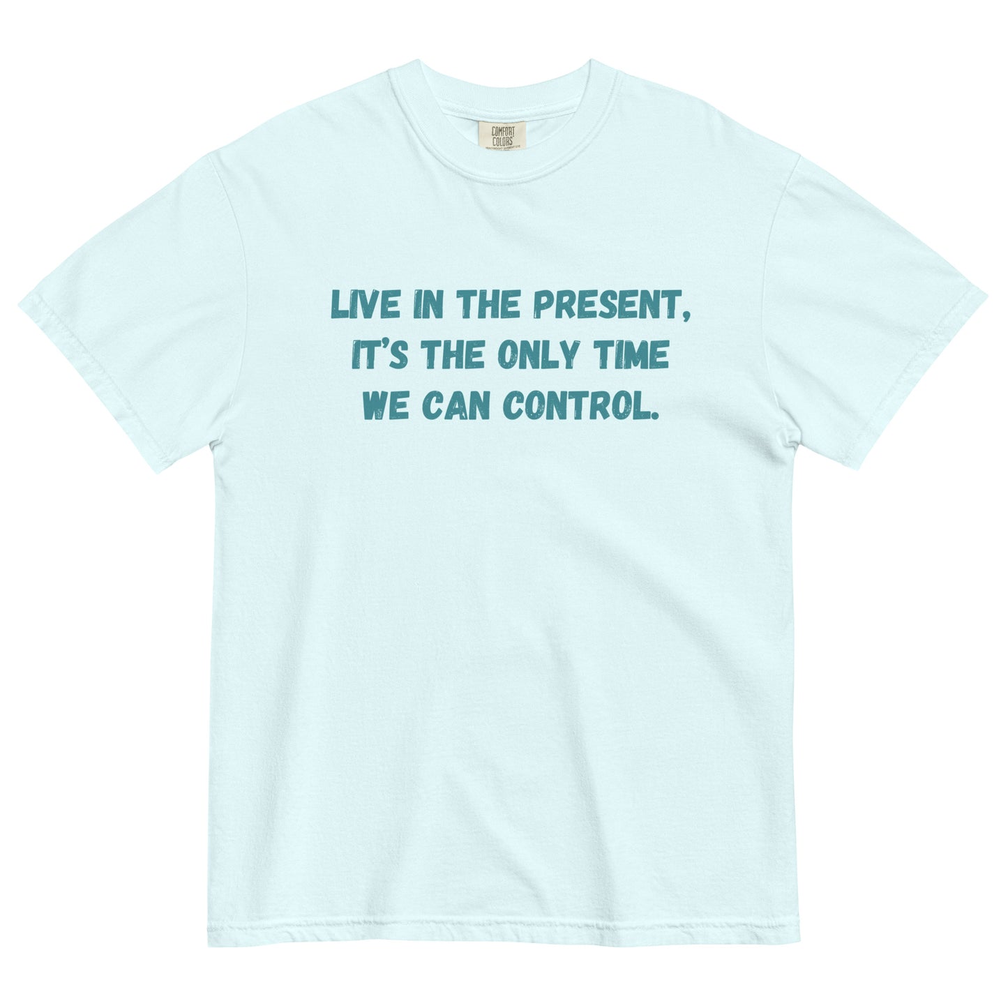 'Live in the Present' Unisex garment-dyed heavyweight t-shirt